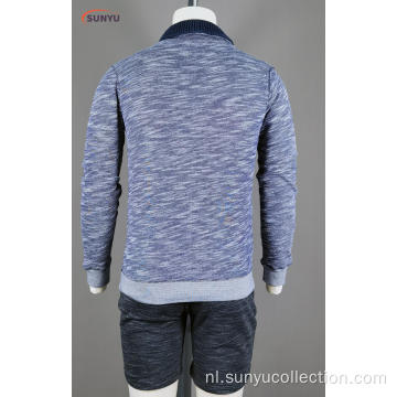 Heren 100% katoenen fleece met lange mouwen sweatshirt